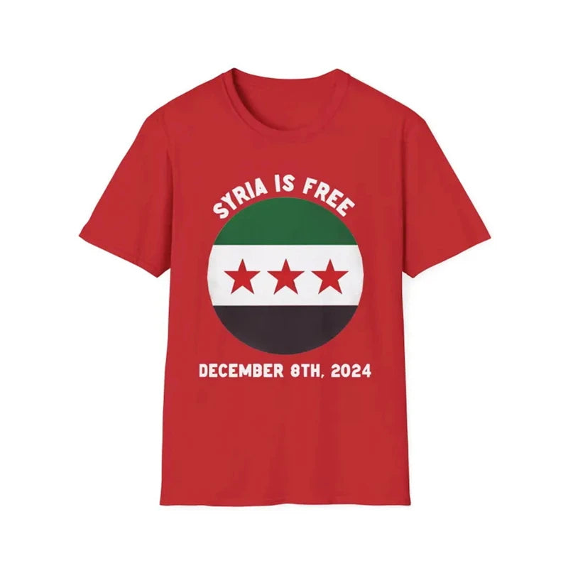 Free Syria Men Women Tee Shirt New Fashion 3D Print Syria Flag O Neck Tee Short Sleeve Sportswear Syrian T-shirt Men Clothing
