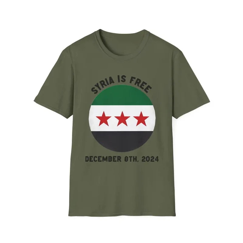 Free Syria Men Women Tee Shirt New Fashion 3D Print Syria Flag O Neck Tee Short Sleeve Sportswear Syrian T-shirt Men Clothing
