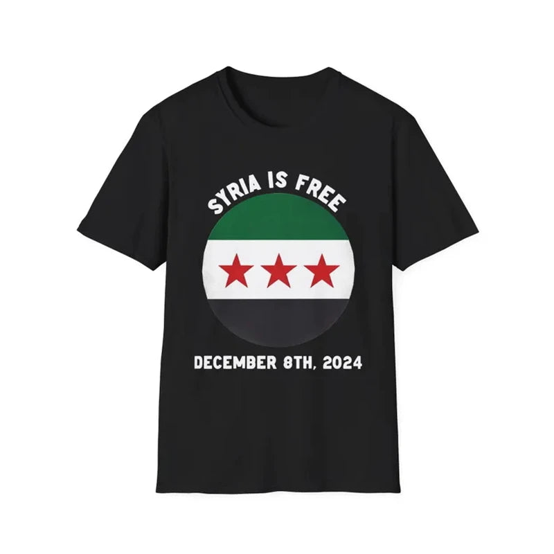 Free Syria Men Women Tee Shirt New Fashion 3D Print Syria Flag O Neck Tee Short Sleeve Sportswear Syrian T-shirt Men Clothing